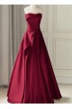 A-Line Strapless Satin and Tulle Prom Dresses Formal Evening Gowns with Slit 501003 A-Line Strapless Satin and Tulle Prom Dresses Formal Evening Gowns with Slit 501003