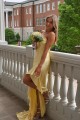Long Strapless Yellow Prom Dresses Formal Evening Gowns with Slit 501004 Long Strapless Yellow Prom Dresses Formal Evening Gowns with Slit 501004