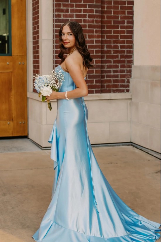 Long Strapless Yellow Prom Dresses Formal Evening Gowns with Slit 501004 Long Strapless Yellow Prom Dresses Formal Evening Gowns with Slit 501004