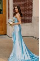 Long Strapless Yellow Prom Dresses Formal Evening Gowns with Slit 501004 Long Strapless Yellow Prom Dresses Formal Evening Gowns with Slit 501004