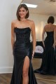 Elegant Strapless High Slit Long Prom Dresses Formal Evening Gowns 501006 Elegant Strapless High Slit Long Prom Dresses Formal Evening Gowns 501006