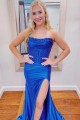 Elegant Strapless High Slit Long Prom Dresses Formal Evening Gowns 501006 Elegant Strapless High Slit Long Prom Dresses Formal Evening Gowns 501006