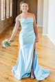 Elegant Strapless High Slit Long Prom Dresses Formal Evening Gowns 501006 Elegant Strapless High Slit Long Prom Dresses Formal Evening Gowns 501006