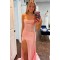 Elegant Strapless High Slit Long Prom Dresses Formal Evening Gowns 501006