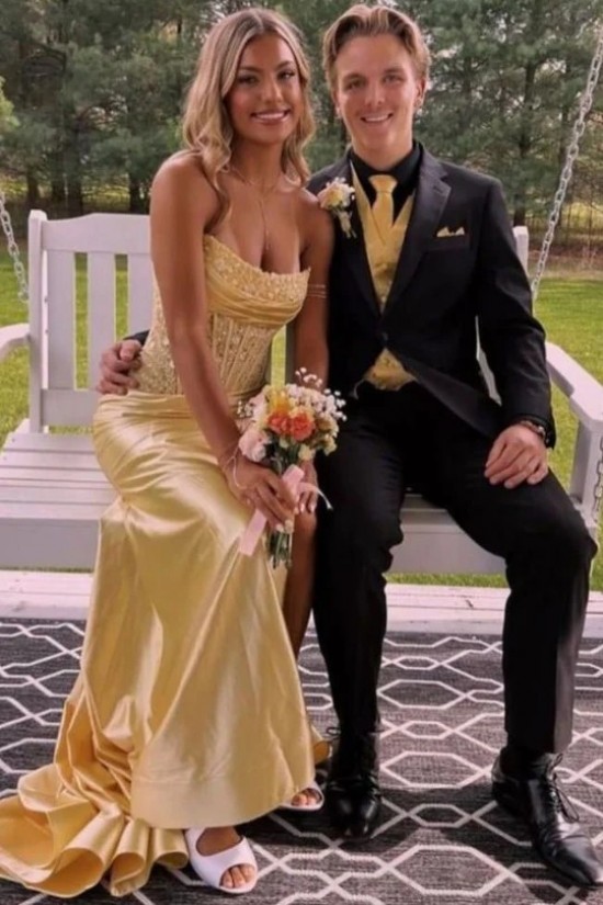 Elegant Strapless High Slit Long Prom Dresses Formal Evening Gowns 501006 Elegant Strapless High Slit Long Prom Dresses Formal Evening Gowns 501006