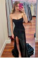 Elegant Strapless High Slit Long Prom Dresses Formal Evening Gowns 501006 Elegant Strapless High Slit Long Prom Dresses Formal Evening Gowns 501006