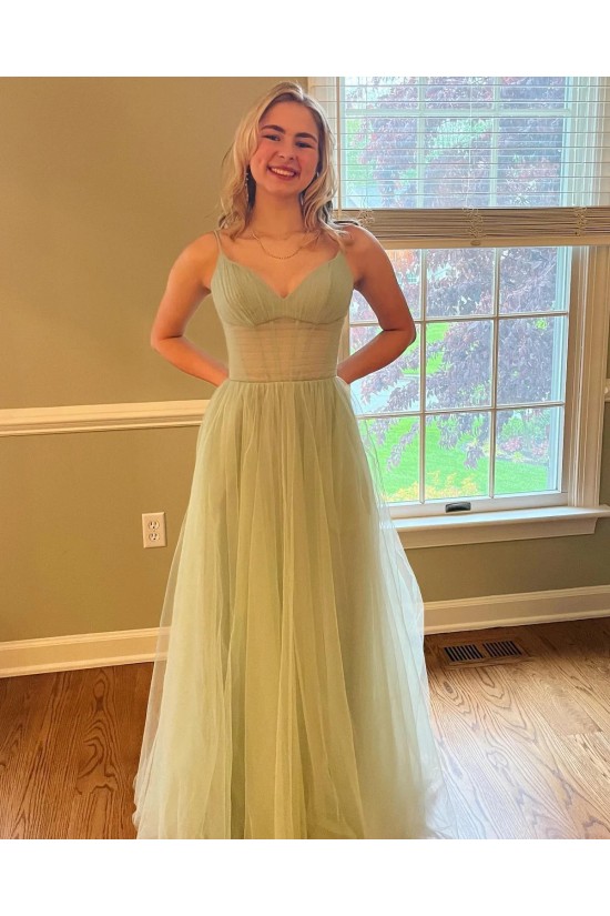 A-Line Spaghetti Straps Tulle Prom Dresses Formal Evening Gowns 501008 A-Line Spaghetti Straps Tulle Prom Dresses Formal Evening Gowns 501008