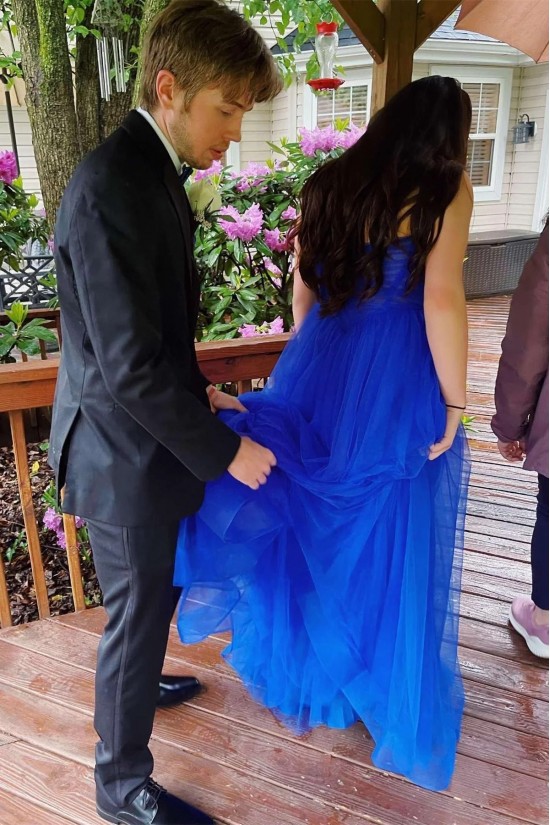 A-Line Spaghetti Straps Tulle Prom Dresses Formal Evening Gowns 501008 A-Line Spaghetti Straps Tulle Prom Dresses Formal Evening Gowns 501008