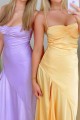 Simple Long Spaghetti Straps Prom Dresses Formal Evening Gowns with High Slit 501011 Simple Long Spaghetti Straps Prom Dresses Formal Evening Gowns with High Slit 501011