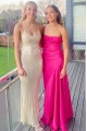 Simple Long Spaghetti Straps Prom Dresses Formal Evening Gowns with High Slit 501011 Simple Long Spaghetti Straps Prom Dresses Formal Evening Gowns with High Slit 501011