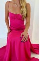 Simple Long Spaghetti Straps Prom Dresses Formal Evening Gowns with High Slit 501011 Simple Long Spaghetti Straps Prom Dresses Formal Evening Gowns with High Slit 501011