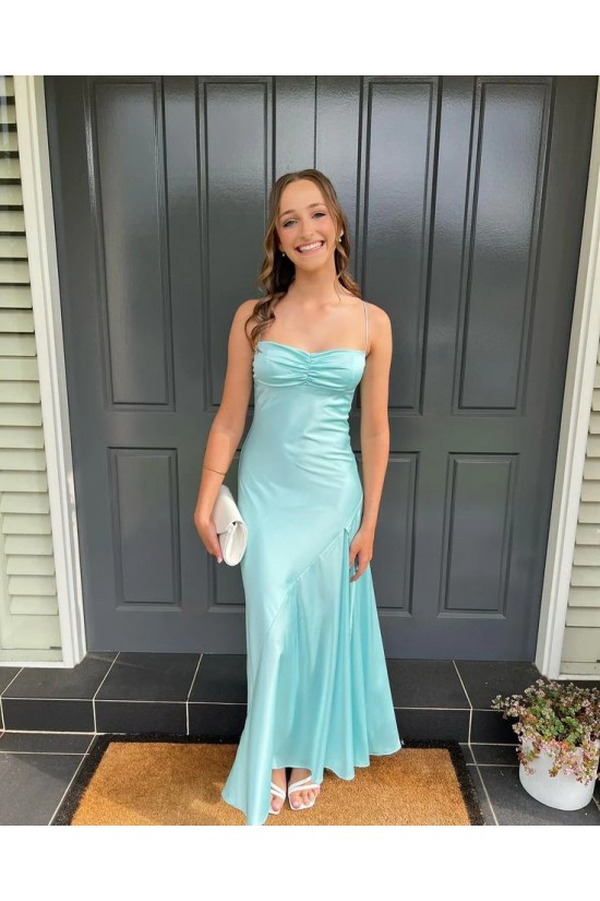 Simple Long Spaghetti Straps Prom Dresses Formal Evening Gowns with High Slit 501011 Simple Long Spaghetti Straps Prom Dresses Formal Evening Gowns with High Slit 501011