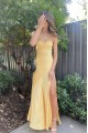 Simple Long Spaghetti Straps Prom Dresses Formal Evening Gowns with High Slit 501011 Simple Long Spaghetti Straps Prom Dresses Formal Evening Gowns with High Slit 501011