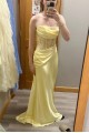 Long Yellow Strapless Lace Prom Dresses Formal Evening Gowns 501012 Long Yellow Strapless Lace Prom Dresses Formal Evening Gowns 501012