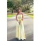 Long Yellow Strapless Lace Prom Dresses Formal Evening Gowns 501012