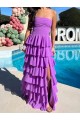 A-Line Long Purple Tiered Ruffle Prom Dresses Formal Evening Gowns 501013 A-Line Long Purple Tiered Ruffle Prom Dresses Formal Evening Gowns 501013