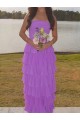 A-Line Long Purple Tiered Ruffle Prom Dresses Formal Evening Gowns 501013 A-Line Long Purple Tiered Ruffle Prom Dresses Formal Evening Gowns 501013