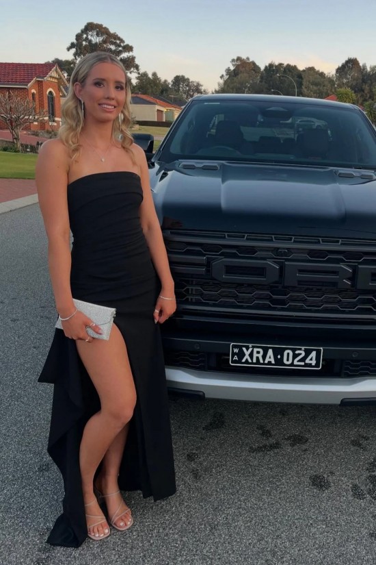 Simple Sheath Long Strapless Prom Dresses Formal Evening Gowns with High Slit 501014 Simple Sheath Long Strapless Prom Dresses Formal Evening Gowns with High Slit 501014