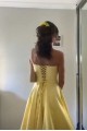 A-Line Strapless Long Yellow Satin Prom Dresses Formal Evening Gowns 501015 A-Line Strapless Long Yellow Satin Prom Dresses Formal Evening Gowns 501015