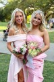Elegant Sheath Long Pink Off the Shoulder Prom Dresses Formal Evening Gowns with Side Slit 501016 Elegant Sheath Long Pink Off the Shoulder Prom Dresses Formal Evening Gowns with Side Slit 501016