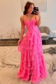 A-Line Long Pink Sweetheart Chiffon Prom Dresses Formal Evening Gowns with Side Slit 501020 A-Line Long Pink Sweetheart Chiffon Prom Dresses Formal Evening Gowns with Side Slit 501020