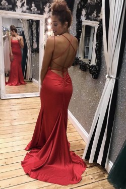 Mermaid Long Red Prom Dresses Formal Evening Gowns 6011003