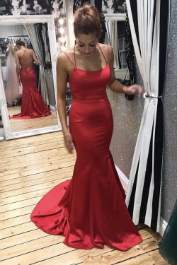 Mermaid Long Red Prom Dresses Formal Evening Gowns 6011003