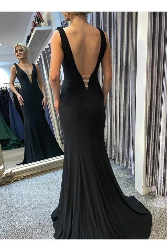 Mermaid Long Black V-Neck Prom Dresses Formal Evening Gowns 6011004 Mermaid Long Black V-Neck Prom Dresses Formal Evening Gowns 6011004