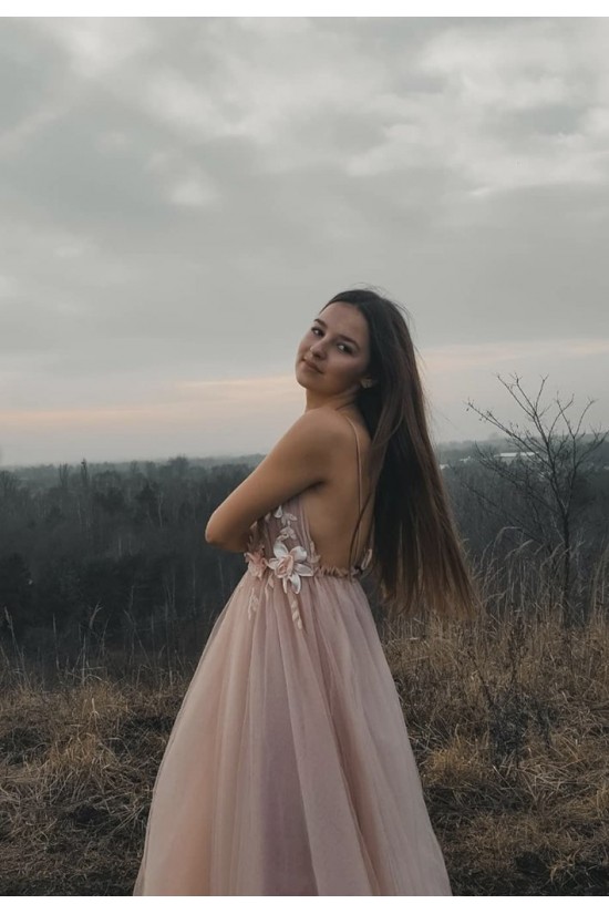 A-Line Tulle V-Neck Long Prom Dresses Formal Evening Gowns 6011018 A-Line Tulle V-Neck Long Prom Dresses Formal Evening Gowns 6011018