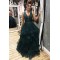 A-Line Tulle V-Neck Long Prom Dresses Formal Evening Gowns 6011022