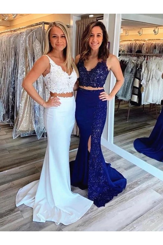 Mermaid Beaded Lace Two Pieces Long Prom Dresses Formal Evening Gowns 6011030 Mermaid Beaded Lace Two Pieces Long Prom Dresses Formal Evening Gowns 6011030