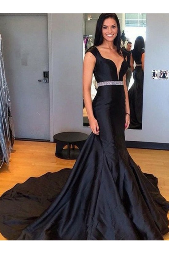 Mermaid Beaded Long Black Prom Dresses Formal Evening Gowns 6011033 Mermaid Beaded Long Black Prom Dresses Formal Evening Gowns 6011033