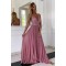 A-Line Lace Chiffon V-Neck Long Prom Dresses Formal Evening Gowns 6011041