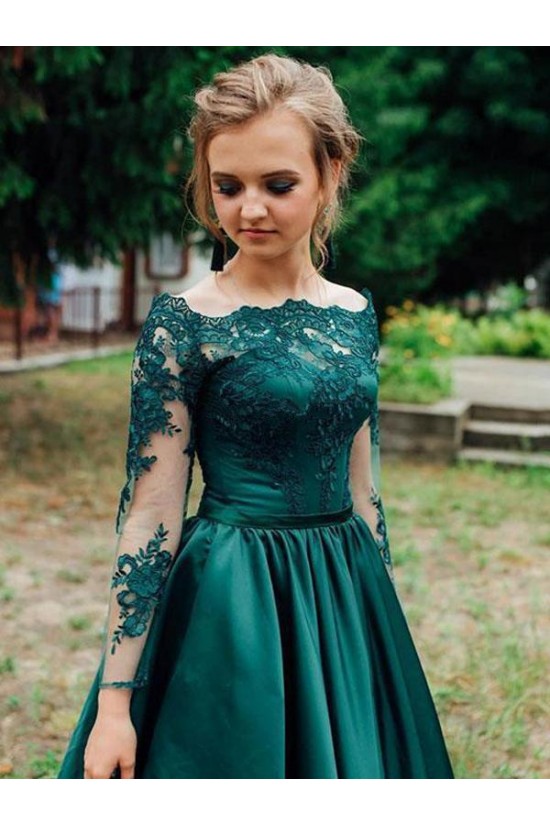 A-Line Long Sleeves Lace Prom Dresses Formal Evening Gowns 6011049 A-Line Long Sleeves Lace Prom Dresses Formal Evening Gowns 6011049