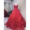A-Line Tulle Long Red Prom Dresses Formal Evening Gowns 6011051