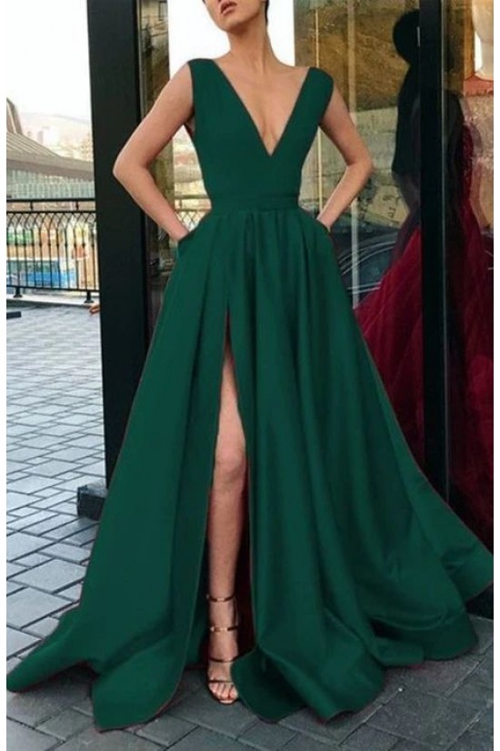A-Line V-Neck Long Prom Dresses Formal Evening Gowns 6011055 A-Line V-Neck Long Prom Dresses Formal Evening Gowns 6011055