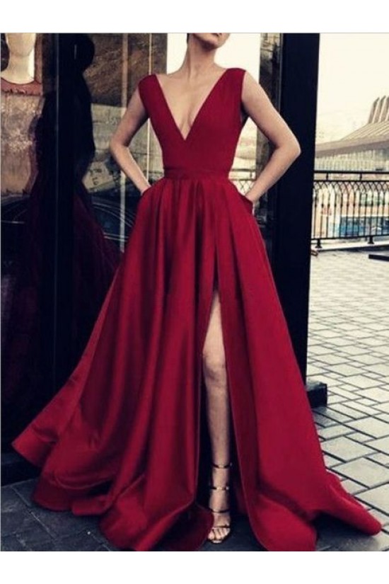A-Line V-Neck Long Prom Dresses Formal Evening Gowns 6011055 A-Line V-Neck Long Prom Dresses Formal Evening Gowns 6011055