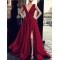 A-Line V-Neck Long Prom Dresses Formal Evening Gowns 6011055