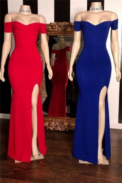 Mermaid Off-the-Shoulder Long Prom Dresses Formal Evening Gowns 6011062