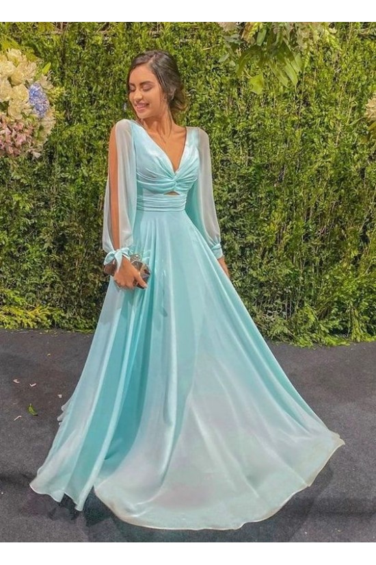 A-Line Chiffon Long Sleeves Prom Dresses Formal Evening Gowns 6011069 A-Line Chiffon Long Sleeves Prom Dresses Formal Evening Gowns 6011069