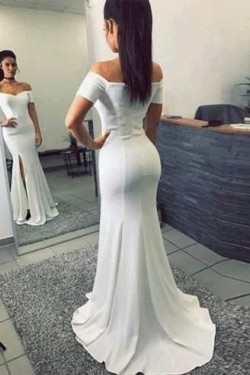 Mermaid Off-the-Shoulder Long Prom Dresses Formal Evening Gowns 6011070