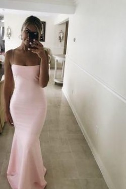 Long Pink Simple Prom Dresses Formal Evening Gowns 6011076