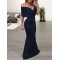 Mermaid Off-the-Shoulder Long Navy Prom Dresses Formal Evening Gowns 6011089