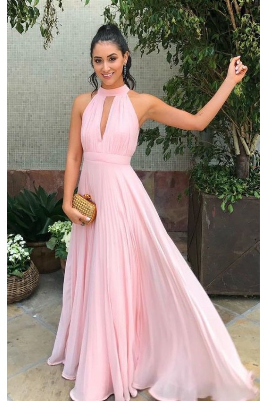 A-Line Chiffon Long Pink Prom Dresses Formal Evening Gowns 6011095 A-Line Chiffon Long Pink Prom Dresses Formal Evening Gowns 6011095