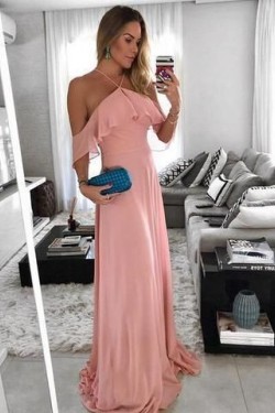 A-Line Chiffon Long Prom Dresses Formal Evening Gowns 6011096