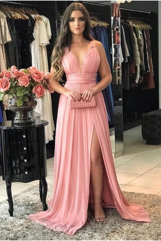 A-Line Long Chiffon Prom Dresses Formal Evening Gowns 6011100 A-Line Long Chiffon Prom Dresses Formal Evening Gowns 6011100