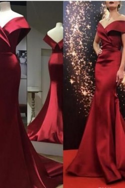 Mermaid Off-the-Shoulder Long Prom Dresses Formal Evening Gowns 6011105