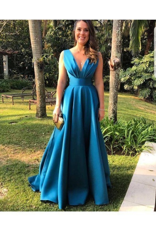A-Line V-Neck Long Prom Dresses Formal Evening Gowns 6011113 A-Line V-Neck Long Prom Dresses Formal Evening Gowns 6011113