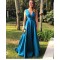 A-Line V-Neck Long Prom Dresses Formal Evening Gowns 6011113