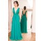 A-Line Chiffon V-Neck Long Formal Evening Dresses Wedding Party Gowns 6011115